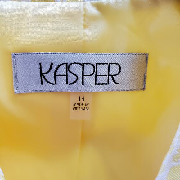 Kasper Yellow Floral Daisy Pattern Career Blazer 14 - Picture 7 of 9